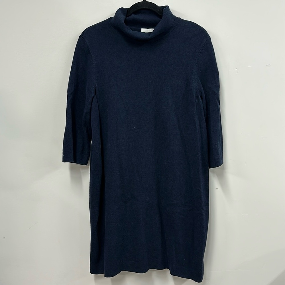 J Jill navy blue cotton sweater dress M Petite